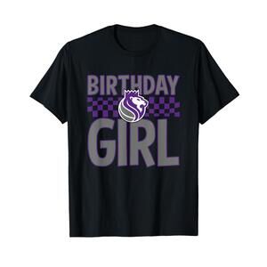 Nba Sacramento Kings Birthday Girl Checkered  T-Shirt